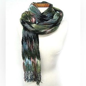 Green Medina Rainbow Fringe Lightweight Scarf Women’s